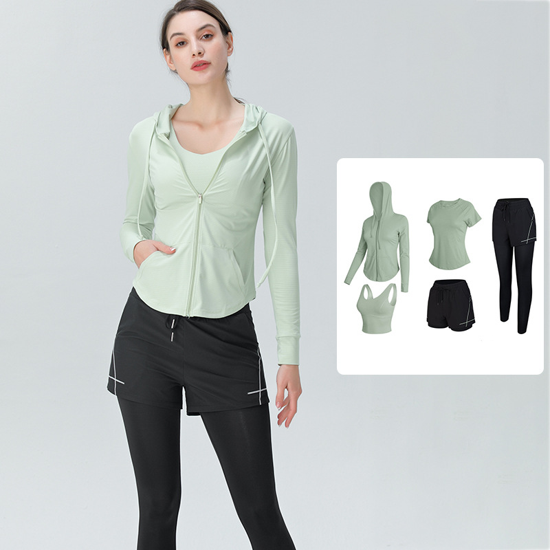New Spring/Summer Running Fitness Suit Set Women's Quick Drier Professional Yoga Suit Morning Running Advanced Sense Sports Set